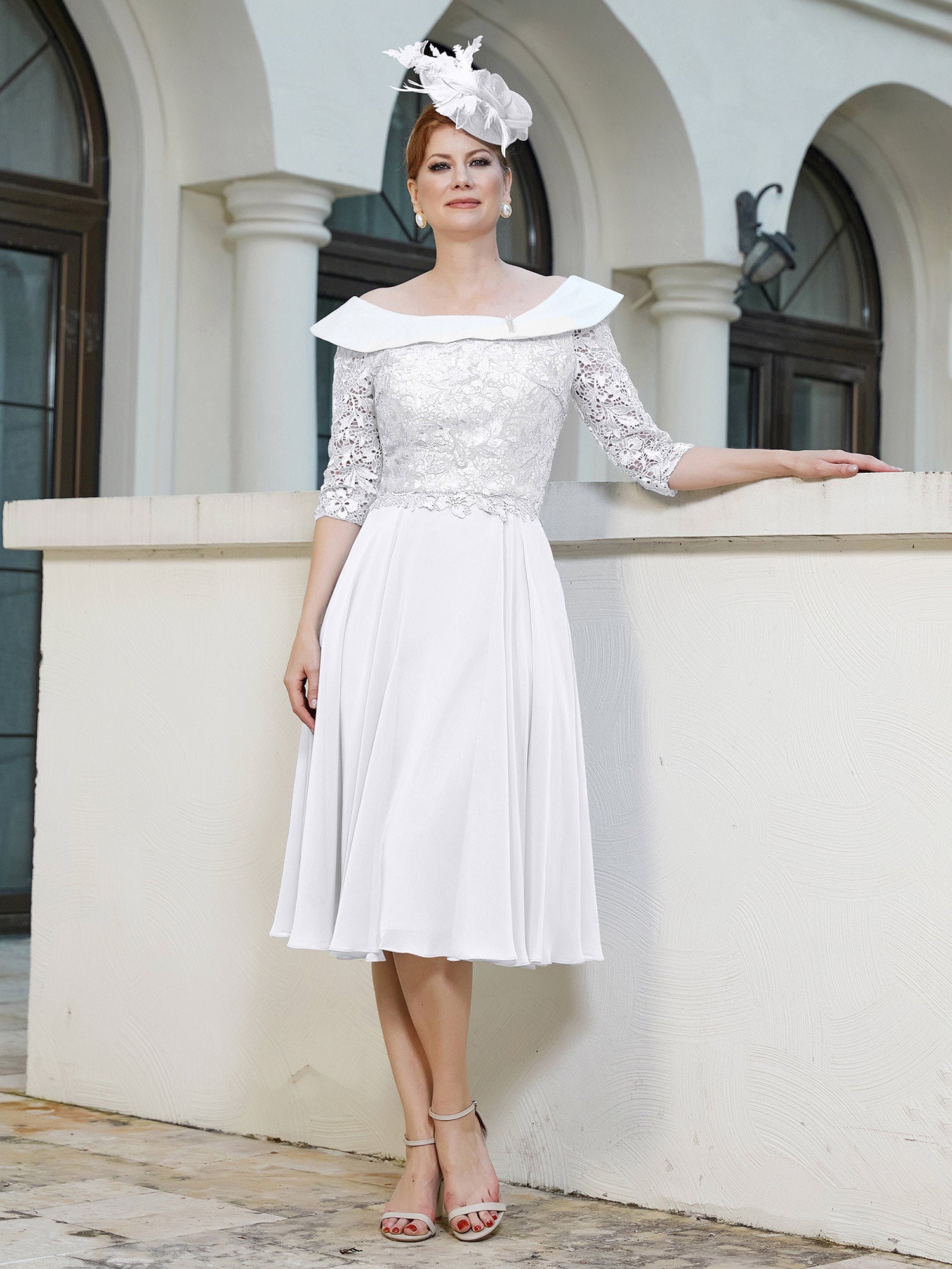 white christmas dresses Sleeveless White beach Chiffon Dress 2909 – Xiaolizi main image 1