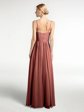 Spaghetti Straps Chiffon and Lace Dresses-Terracotta
