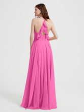 V-neck Cross Back Chiffon Bridesmaid Dresses-Azalea