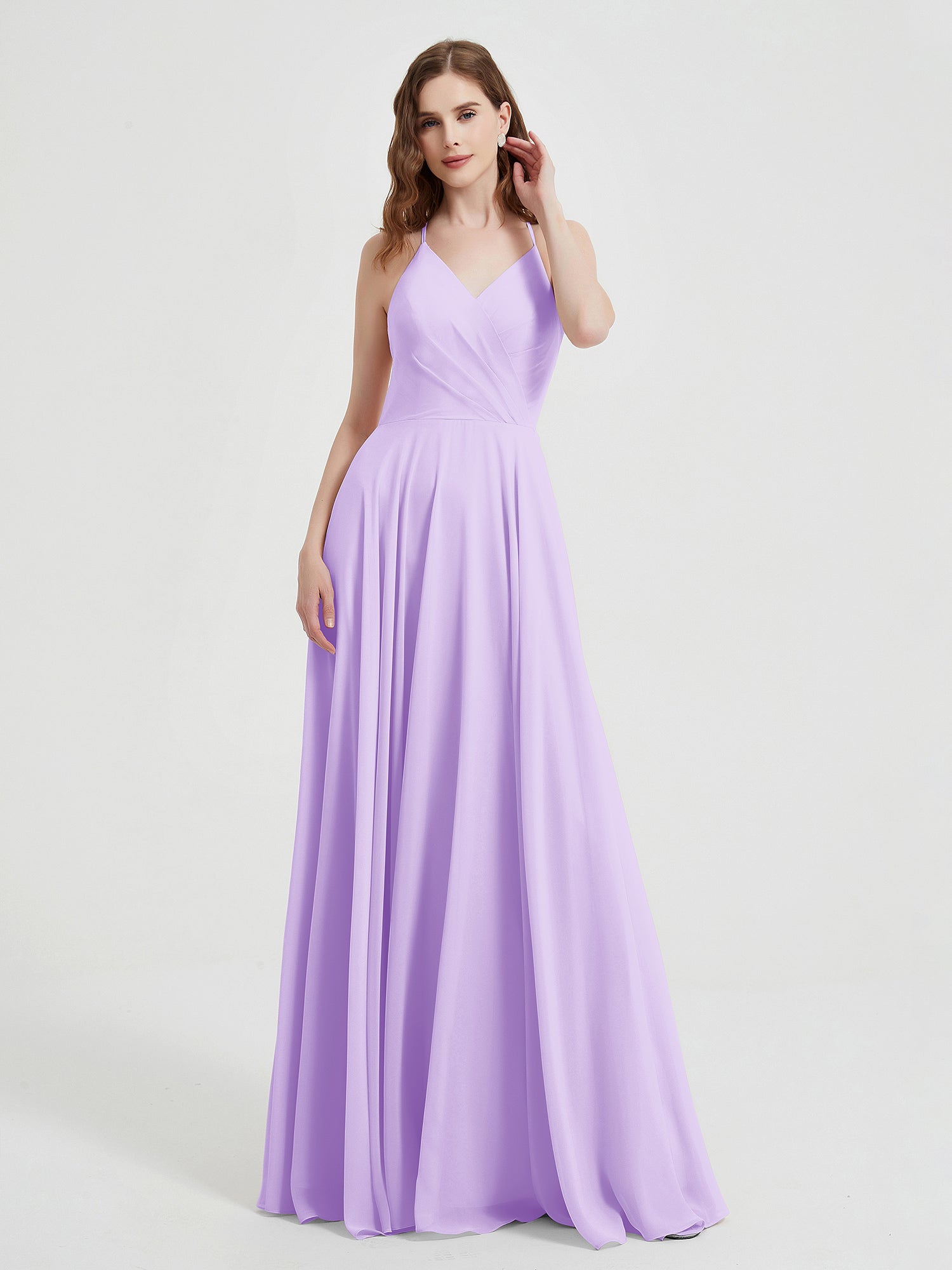 V-neck Bridesmaid Dress with Cross Back Daffodil Plus Size