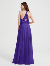 V-neck Cross Back Chiffon Bridesmaid Dresses-Regency