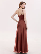 Spaghestti Strap Chiffon Dress with Sweetheart NECK-Terracotta