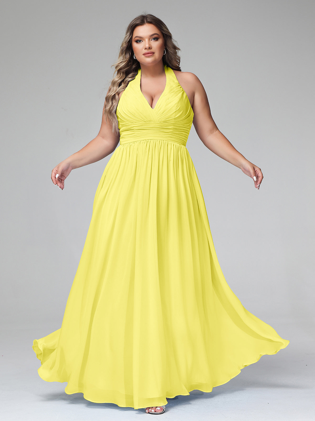 Lace Top Chiffon BUTTON Long Dresses Lemon Plus Size
