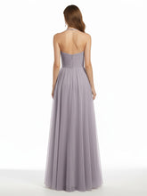 Illusion Neck Corss Waist Tulle Dresses-Dusk