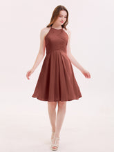 Short Chiffon Bridesmaid Dress with Pocket-Terracotta