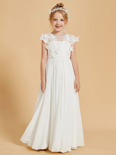 Charming Flower Girl Dresses with Chiffon and Appliqued Details