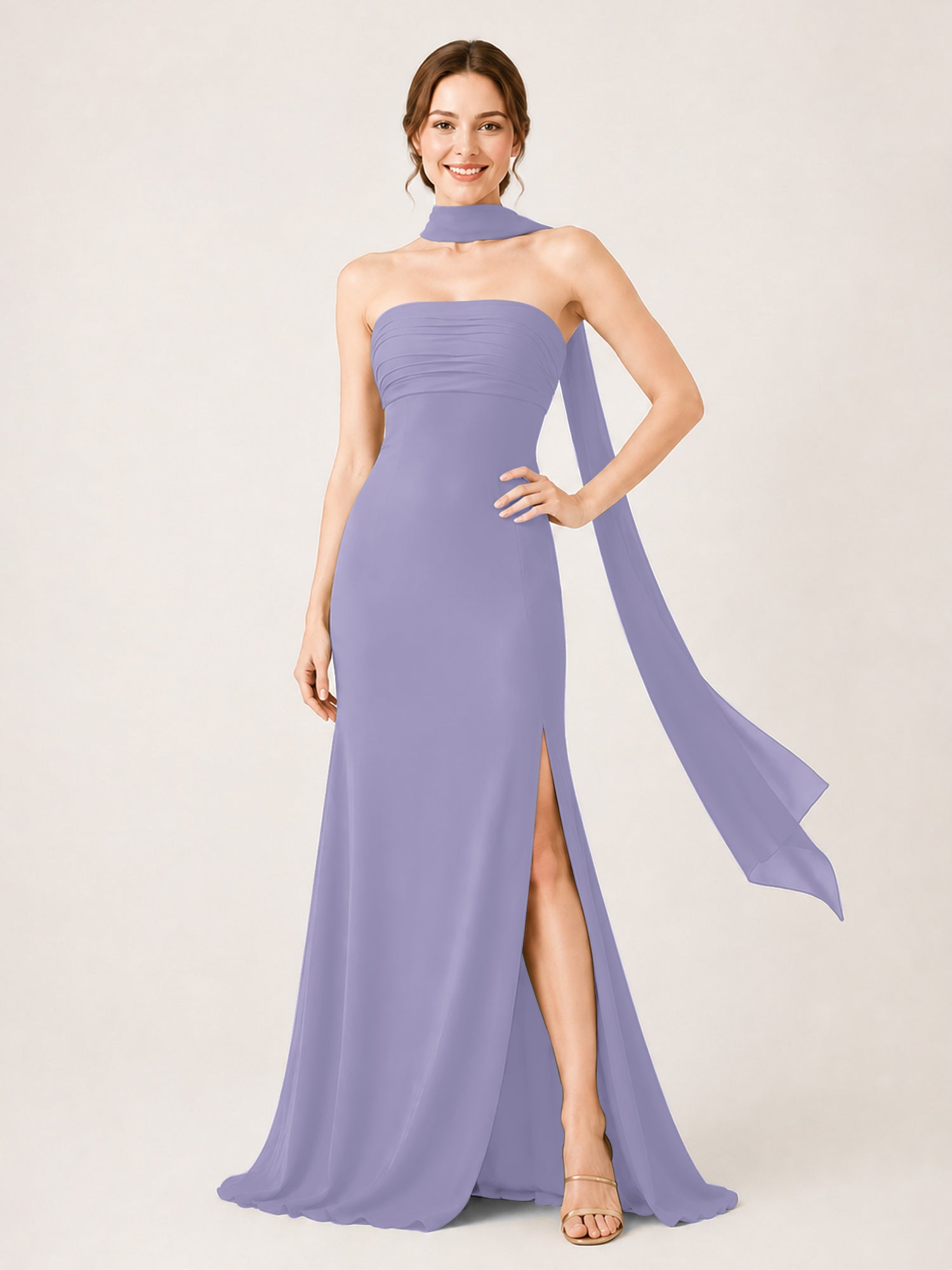 lavender colour bridesmaid dresses Chiffon Sleeveless Floor-length Strapless Mermaid, Lavender / US0 The design is anchored Black Tummy Control Flamingo Girl dress:18-24 months YGroup_HP061A