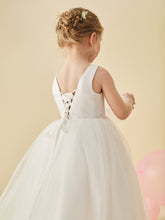 Sleeveless Lace-up Ball Gown Flower Girl Dress
