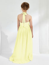 Asymmetrical A-line Junior Bridesmaid Dresses with Flower Daffodil