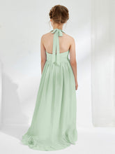 Asymmetrical A-line Junior Bridesmaid Dresses with Flower Dusty Sage