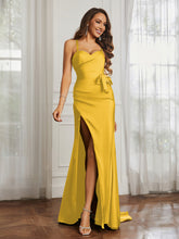 Sweetheart Neckline Spaghetti Straps Dress WIth Belt Marigold