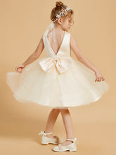 Beaded Elegant Flower Girl Dresses with Open Back