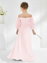 Strapless Floor-length Chiffon Junior Bridesmaid Dresses Blushing Pink