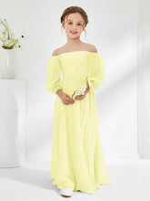 Strapless Floor-length Chiffon Junior Bridesmaid Dresses Daffodil