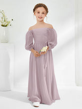 Strapless Floor-length Chiffon Junior Bridesmaid Dresses Dusk