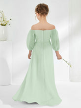 Strapless Floor-length Chiffon Junior Bridesmaid Dresses Dusty Sage
