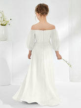 Strapless Floor-length Chiffon Junior Bridesmaid Dresses Ivory