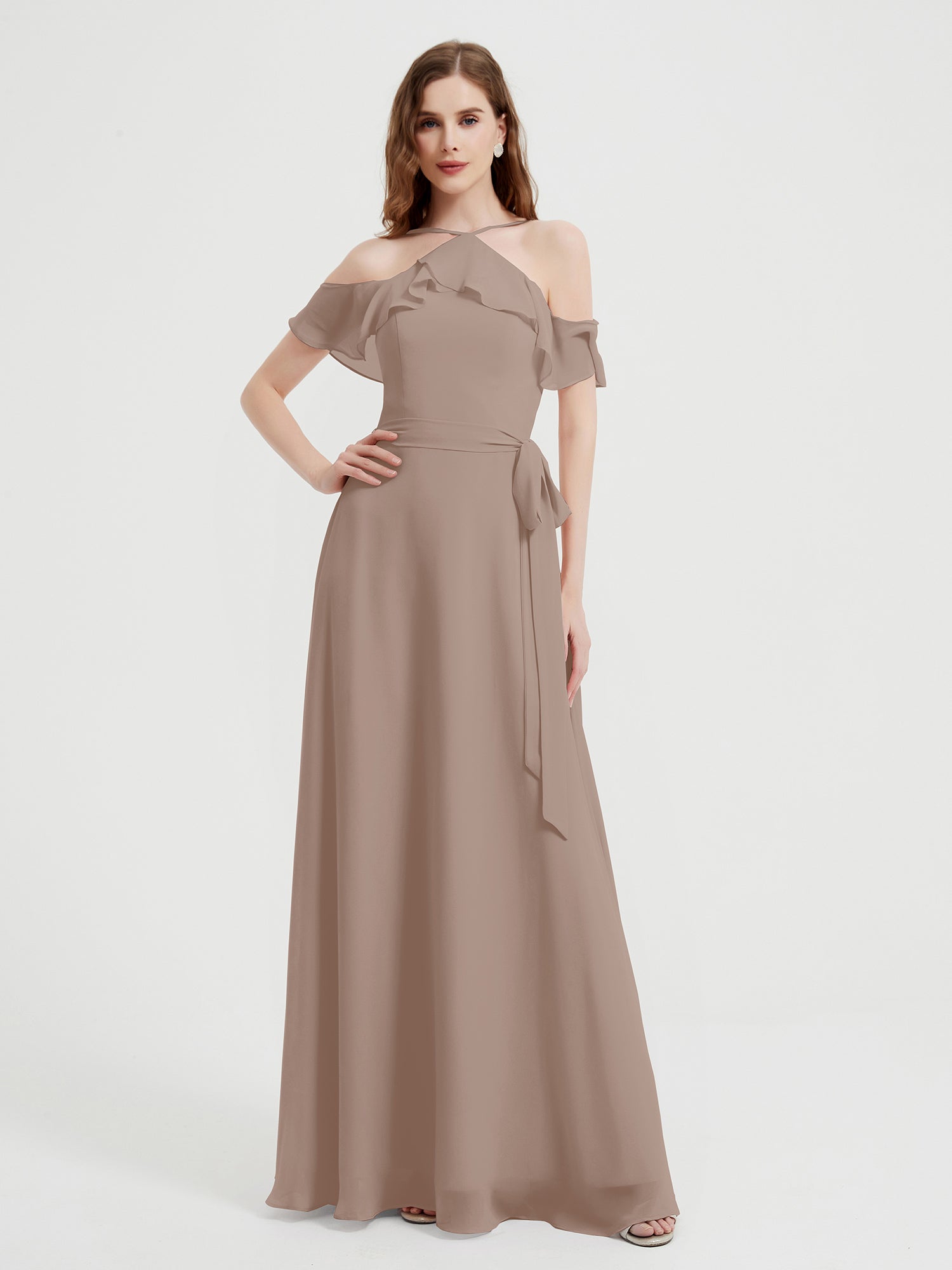 taupe junior bridesmaid dress Dessy Shimmer Junior Bridesmaid Dress JR543LS