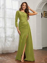 Sheath/Column One Shoulder Satin Prom Dress Clover