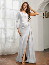 Sheath/Column One Shoulder Satin Prom Dress Ivory