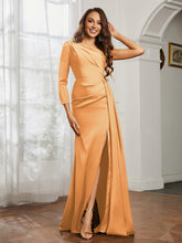 Sheath/Column One Shoulder Satin Prom Dress Tangerine