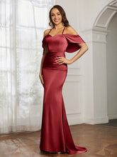 Sweetheart Neckline Satin Mermaid Prom Dress Burgundy