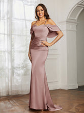 Sweetheart Neckline Satin Mermaid Prom Dress Dusty Rose