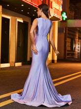 Luxurious Rhinestone-Embellished Mermaid Evening Dress Lavender