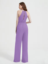 Halter Neckline Sleeveless Pleated Jumpsuit With Sash Tahiti