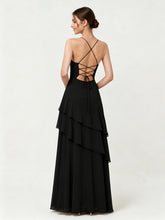 Tiered Ruffle Sweetheart Gown with Lace-Up Back Black