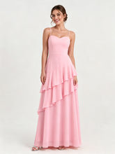 Tiered Ruffle Sweetheart Gown with Lace-Up Back Candy Pink