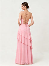 Tiered Ruffle Sweetheart Gown with Lace-Up Back Candy Pink