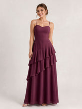 Tiered Ruffle Sweetheart Gown with Lace-Up Back Mulberry
