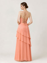 Tiered Ruffle Sweetheart Gown with Lace-Up Back Sunset