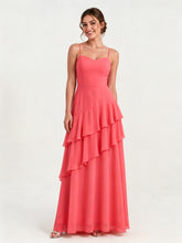 Tiered Ruffle Sweetheart Gown with Lace-Up Back Watermelon