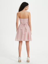 Strapless Sweetheart Neck Mini Dresses-Dusty Rose