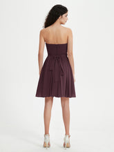 Strapless Sweetheart Neck Mini Dresses-Cabernet