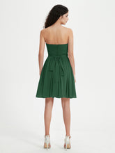 Strapless Sweetheart Neck Mini Dresses-Dark Green