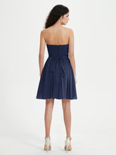 Strapless Sweetheart Neck Mini Dresses-Dark Navy