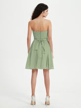 Strapless Sweetheart Neck Mini Dresses-Dusty Sage