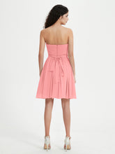 Strapless Sweetheart Neck Mini Dresses-Flamingo
