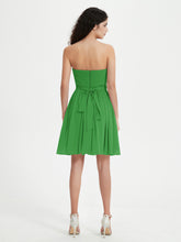 Strapless Sweetheart Neck Mini Dresses-Green