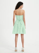 Strapless Sweetheart Neck Mini Dresses-Mint Green Plus Size