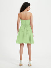 Strapless Sweetheart Neck Mini Dresses-Sage