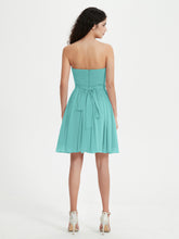 Strapless Sweetheart Neck Mini Dresses-Spa
