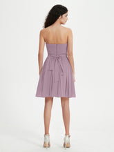 Strapless Sweetheart Neck Mini Dresses-Vintage Mauve