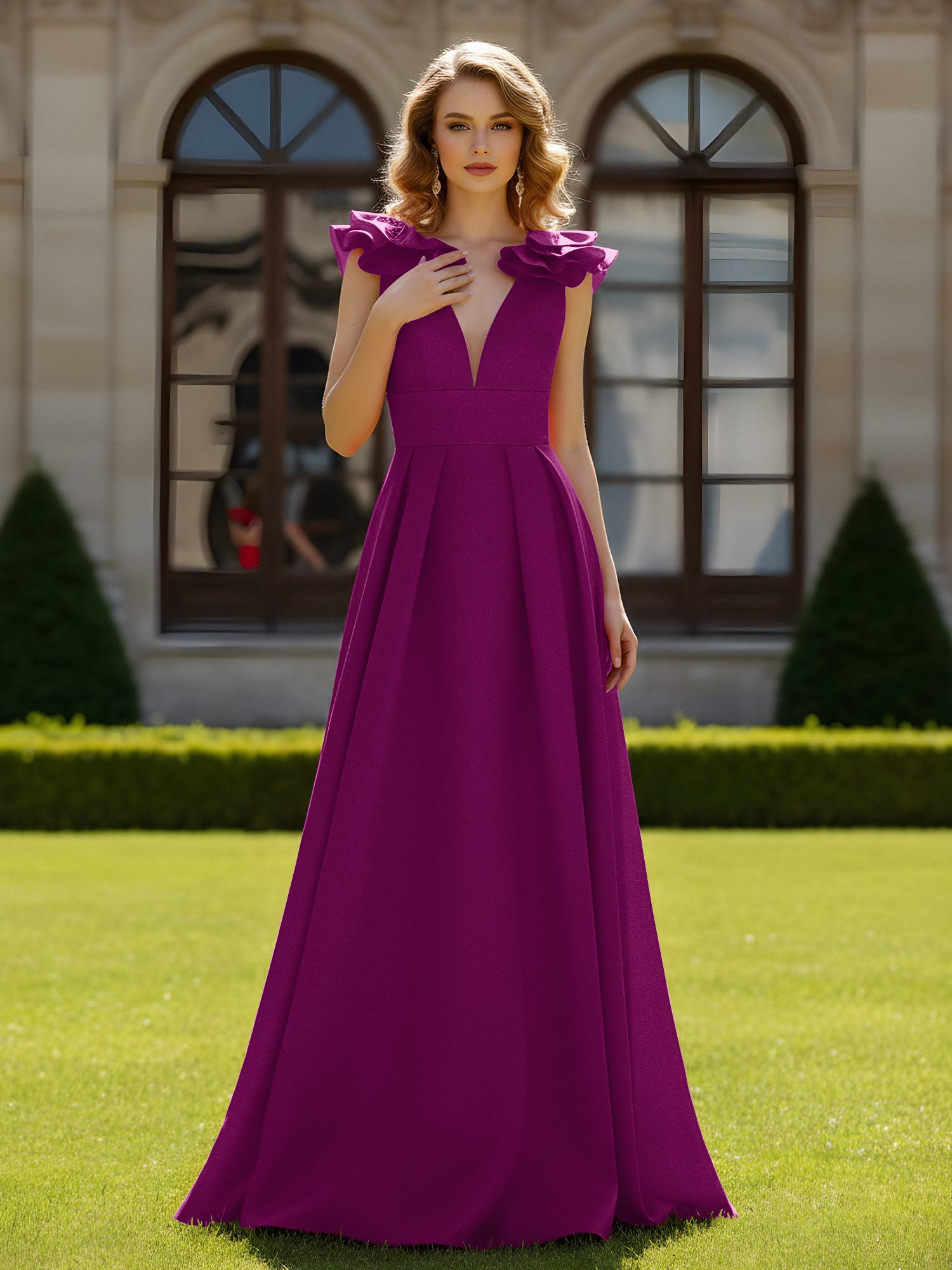 orchid bridesmaid dresses BABARONI Satin Prom A-line V-neck Sleeveless Ruffle, Orchid / US0 Show off your style Size:14/2X Kizie 4pc Queen Bedroom EDIT_TVE_PS26