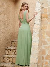 V Neckline Chiffon Bridesmaid Dresses Dusty Sage