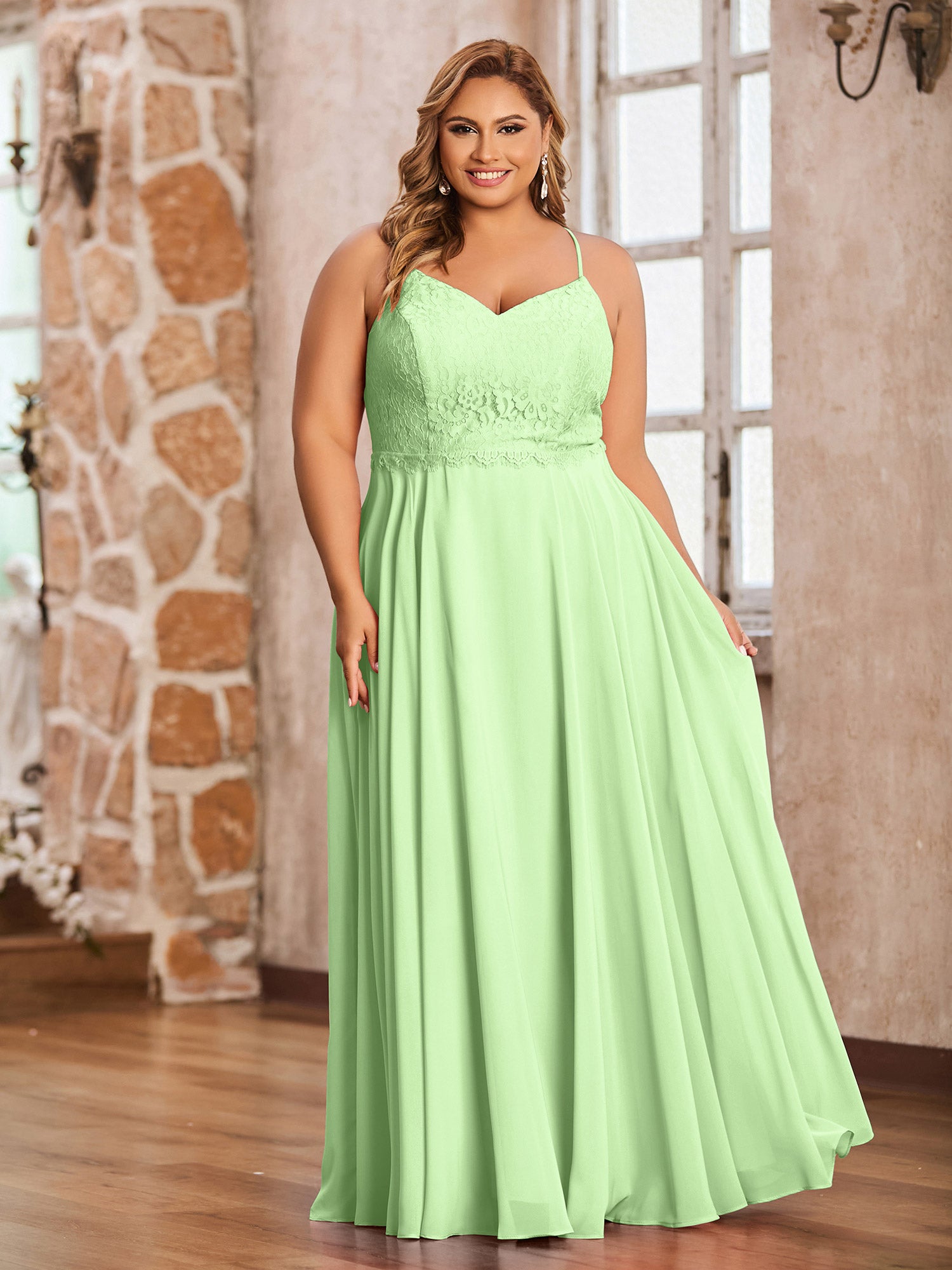 Long Chiffon Strapless Gowns with Sweethart Sage Plus Size main image 0