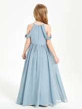 Dreamy Off the Shoulder Bridesmaid Gown for Junior Dusty Blue